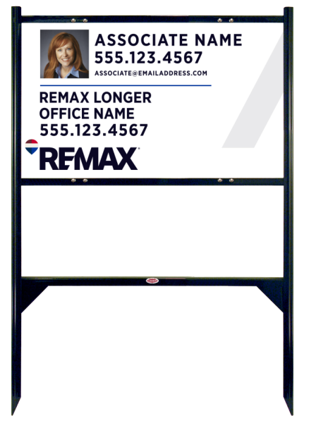 Reflective Angle Iron Frame and Associate Name w Photo Sign Panel Unit, 18h x 30w, Steel